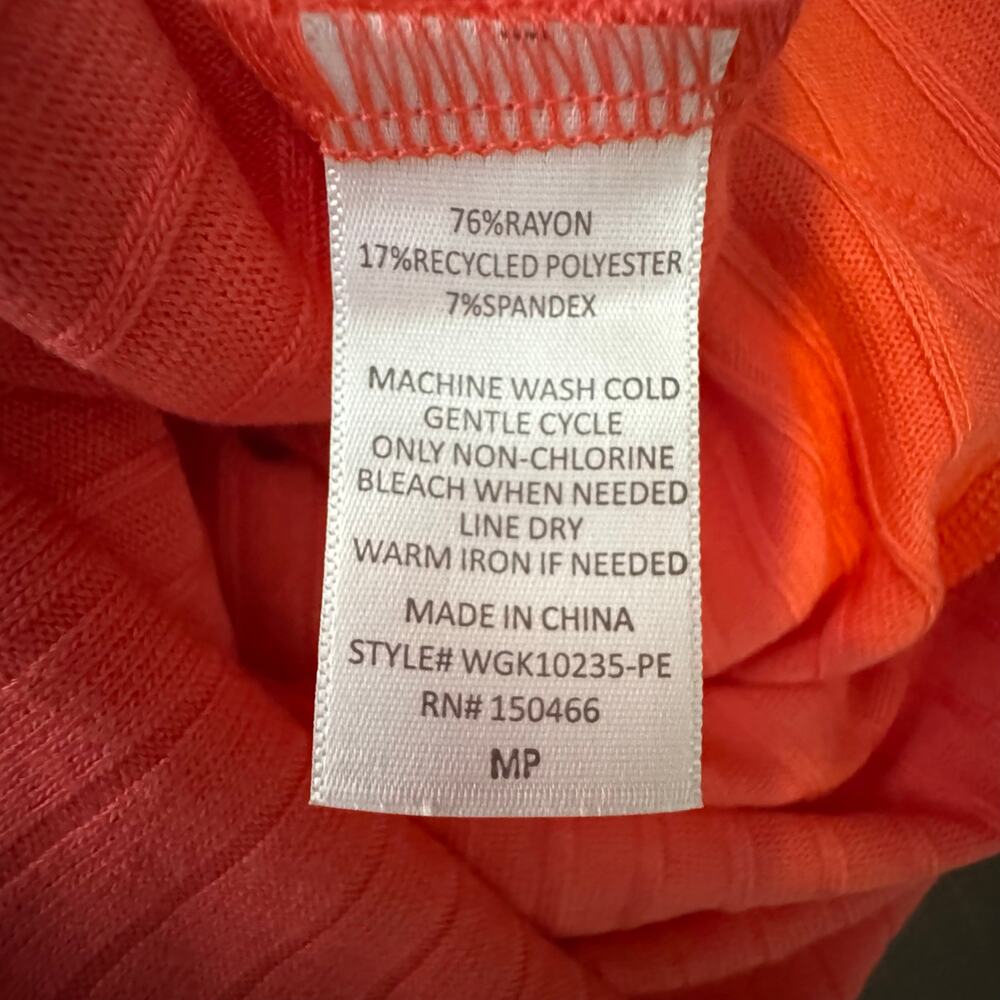 Market & Spruce Crewneck Sleeveless Ribbed Tank Dress Medium Petite Coral NWT - Picture 8 of 8